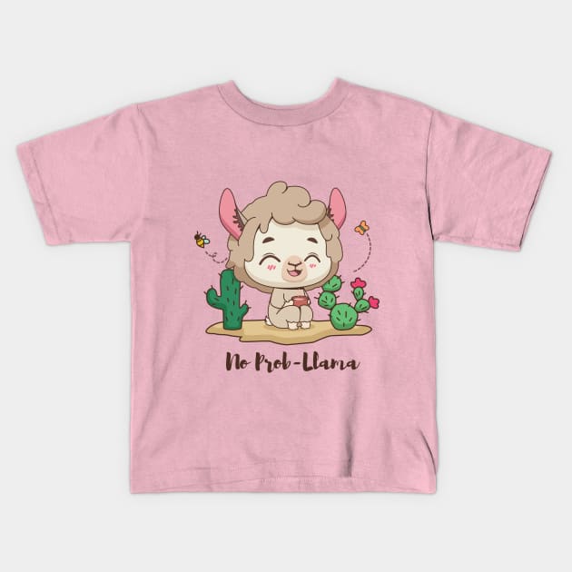 No Prob-llama design Kids T-Shirt by GazingNeko